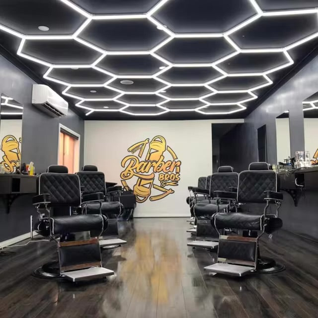 Lámpara LED Hexagonal Panal de Abejas 2,4m x 4,8m 550W 6500K 230V para Detailing y Barbería